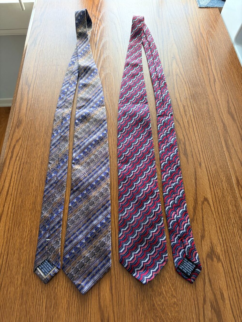 2 MISSONI Silk Ties ITALY Geometric brown red